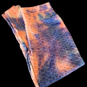 Zenana Outfitters Tie-Dye Work Out Leggings - Orange, Blue, Purple